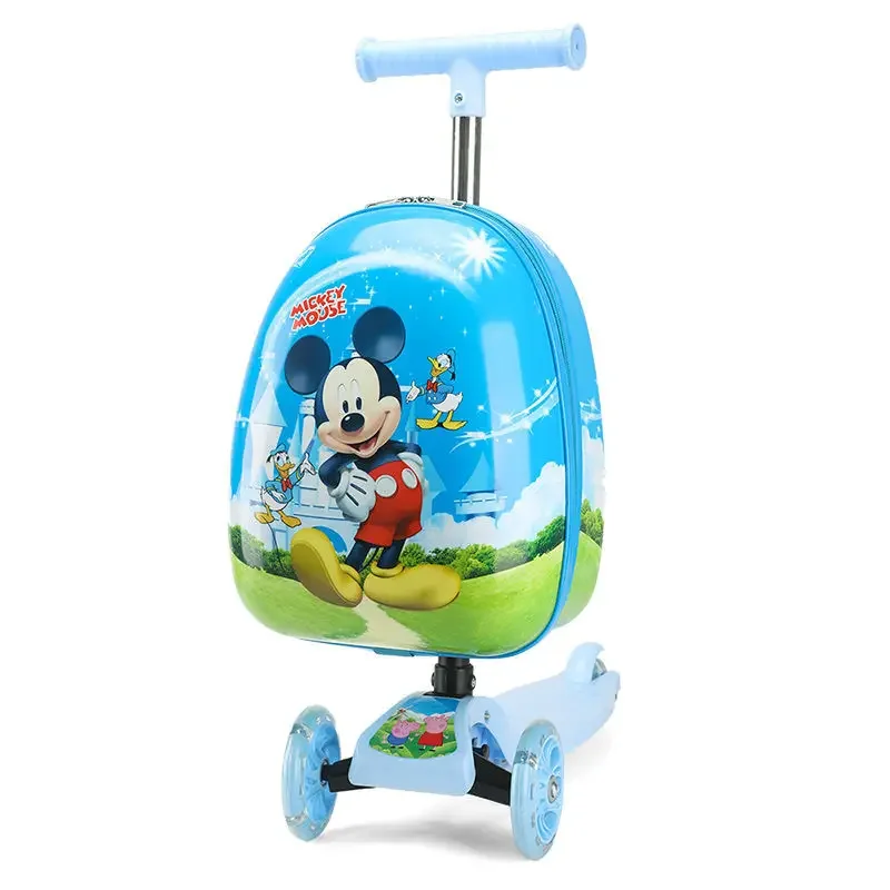 Imagem -05 - Disney Crianças Bagagem dos Desenhos Animados Scooter Pode Andar Bonito Arrastar Bolsas e Mala de Cabine Bolsas de Viagem para Crianças Preguiçoso Trole Bagagem