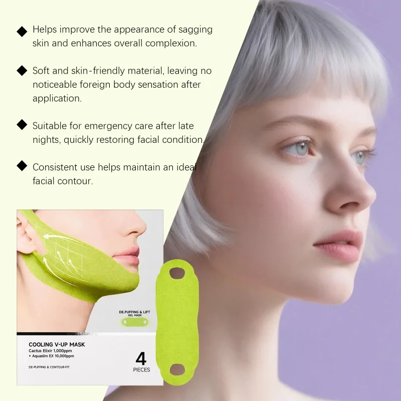 Centella Asiatica Cactus Collagen V Shape Lifting Mask Bandage Firming Jawline Pore Tighten Contour Shaping V Line Facial Patch