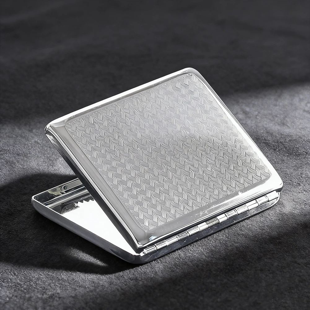 Cigarette Case Metal Holder for 20 Capacity Double Sided Spring Clip Open Pocket Protective Security Wallet Credit Card Box gift view 3