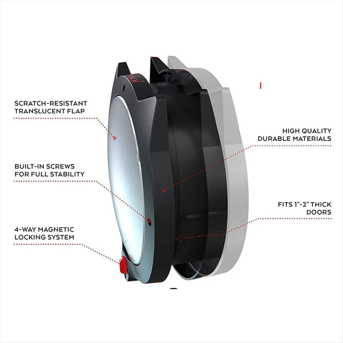 A67T NEW Cat Door Free Entry and Exit Cat Ear Door Hole Pet Cat Puppy -Range Cats Can Be Installed At Any Doors