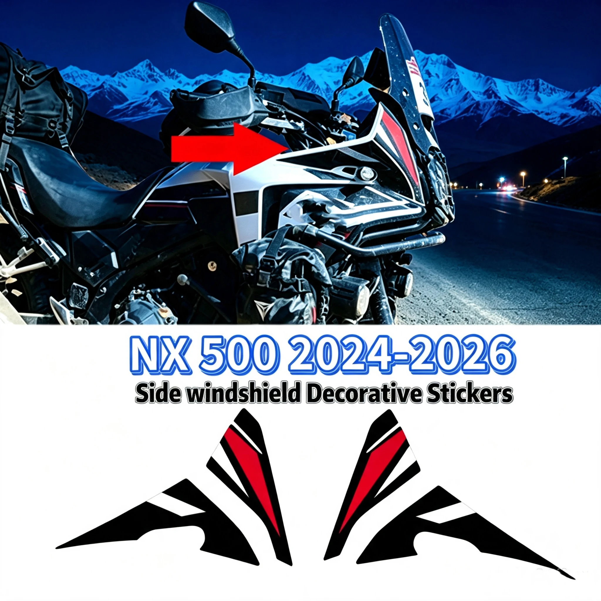 2024-2026 NX 500 NX 500 For HONDA NX 500 2024-2026 Motorcycle side wind deflector decorative decals / stickers NX 500 NX500