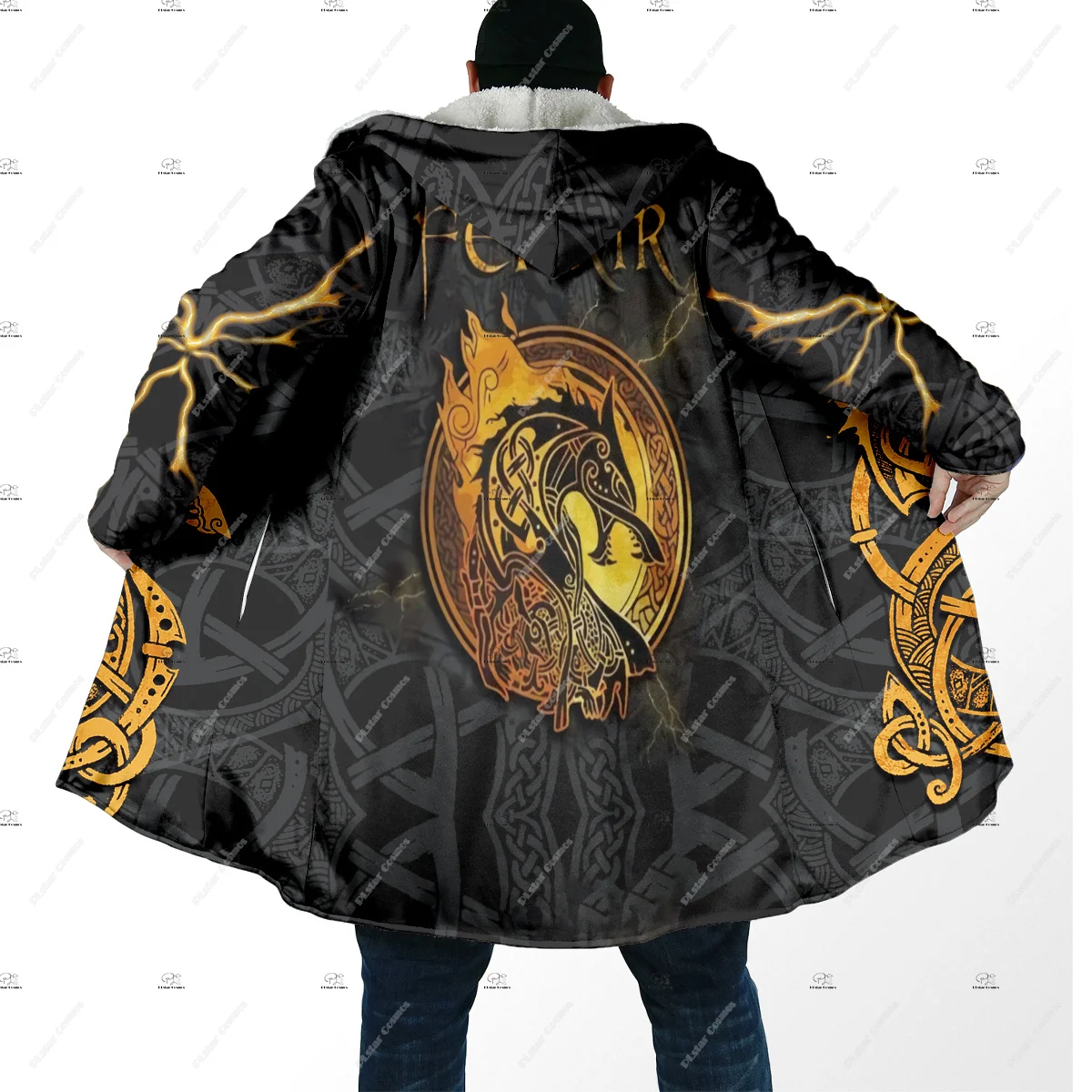 

Скандинавская мифология Одина Бог Воины Фенрир Волк Косплей Татуировка Винтаж Ретро 3DPrint Зимнее повседневное пальто Толстовка Плащ Флис X1