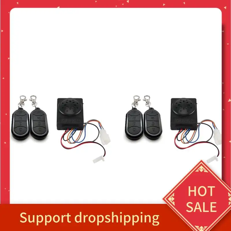 

B44C 2X Ebike Alarm System Dual Remote Control 36V 48V 60V 72V For Electric Bicycle/Scooter Ebike/Brushless Controller