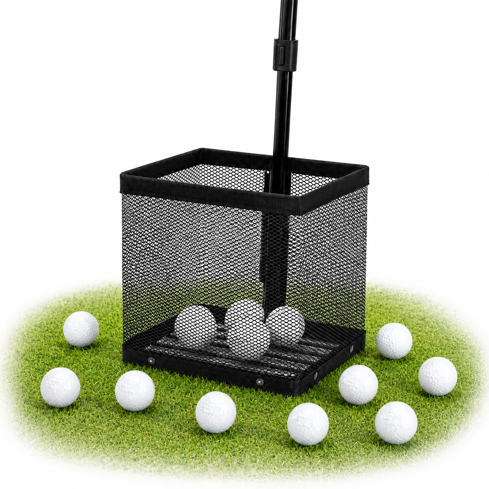 Panier de récupération de balles de golf réglable, ramasse-balles de tennis télescopique 52-112 cm à ressort, ramasse-balles d'entraînement multi-balles, durable pour la pratique en salle de sport, rangement, accessoire sportif portable