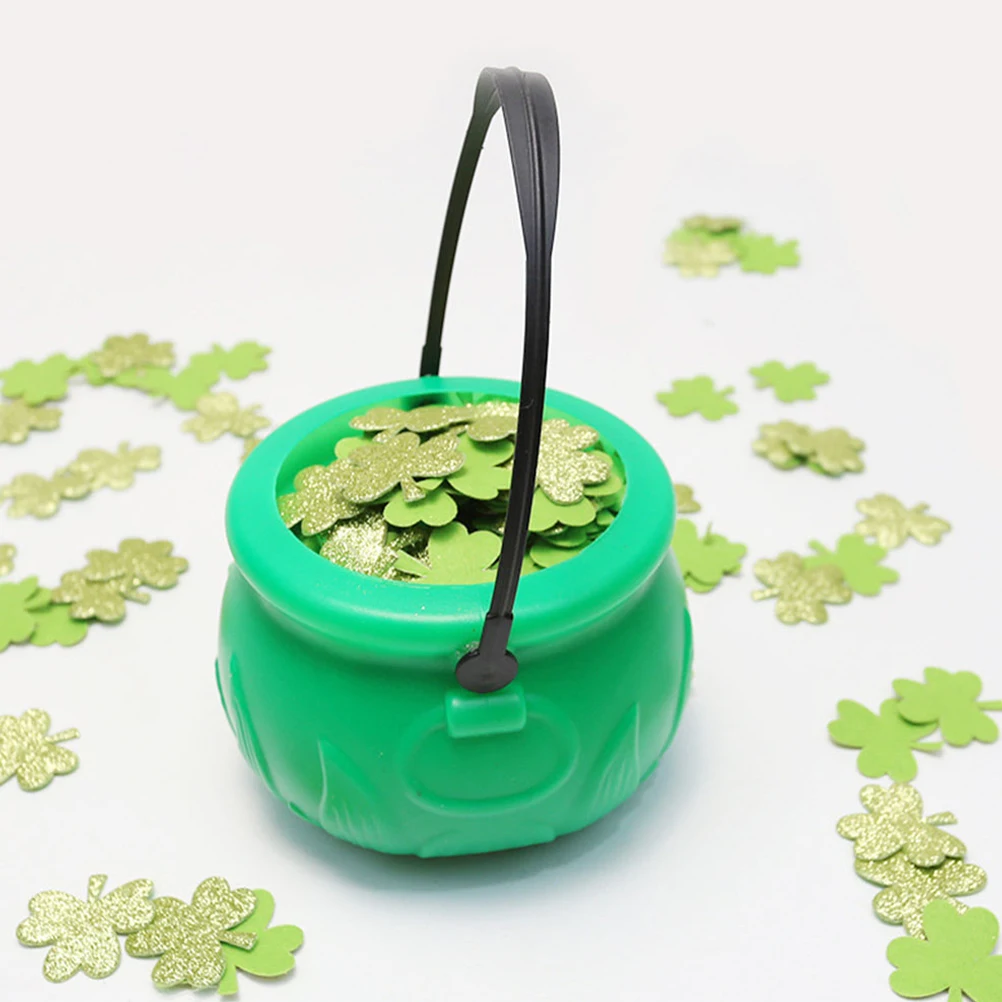 

Green Plastic Cauldron Large Pot Candy Bowl Patrick Bucket Treats Container St Patrick Party Halloween Decor Kitchen Bar