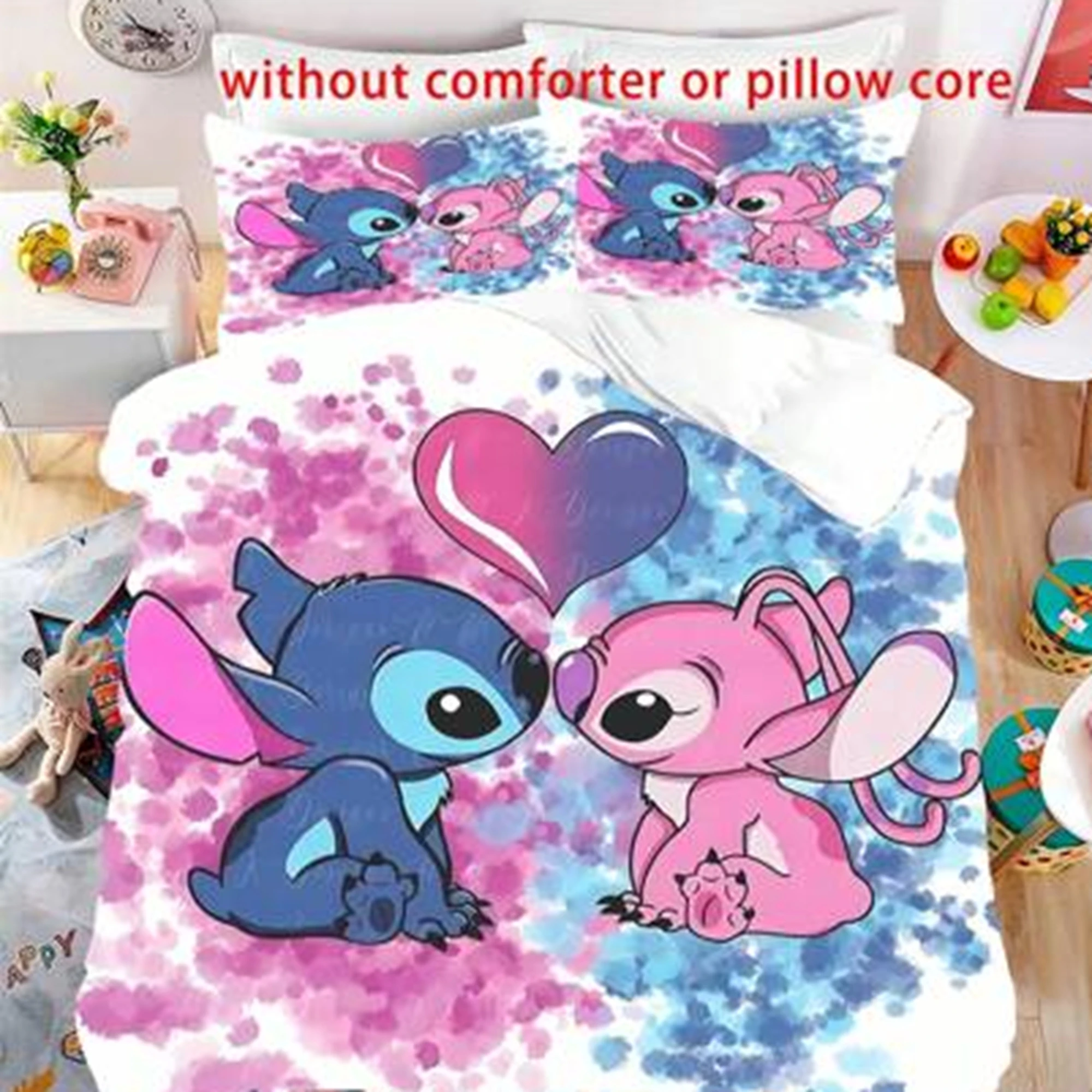 

Anime Cartoon Duvet Cover Stitch 3D Printing Cute Children's Bedroom Set Polyester Adult Gift 3Pcs