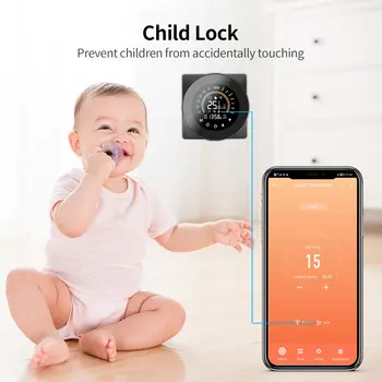 Tuya Wifi termostat elektrický podlahový termostat s kotlem na vodu/plyn, vytápění LCD digitální dotykové ovládání teploty chytrý život Google Home Alexa 10 nejlepší prodej nástěnný termostat ebus - №8