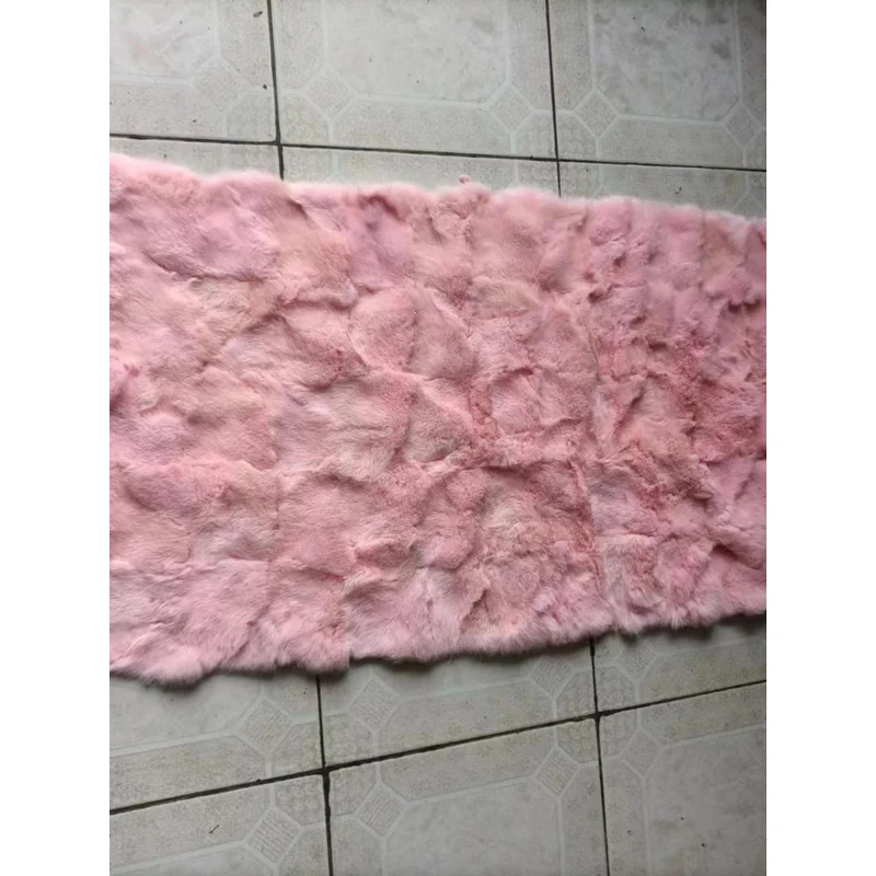 Rabbit Fur Mattress Genuine Fur Rabbit Blanket Fur and Leather Integrated Leather Material Clothing Lining Sofa Cushions