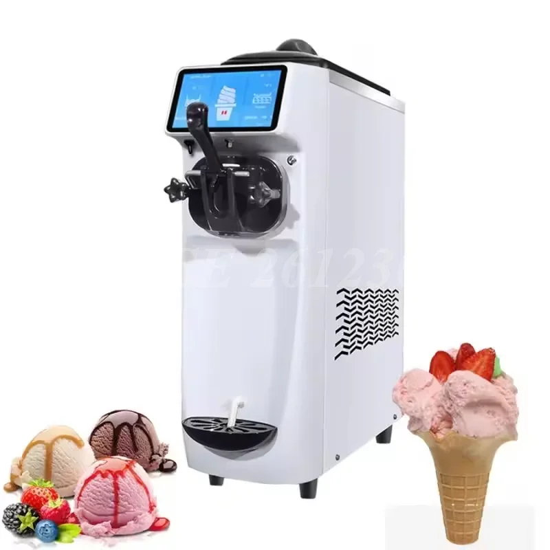 

6L Countertop Sundae Soft Ice Cream Machine Small Single Head Cone Ice Cream Maker Automatic High Production Making Machine