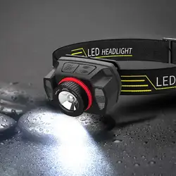 Zoom Headlamp USB Type C Torch LED Headlight Body Motion Sensor White Head lamp Riding Red battery indicator Flash Light lantern