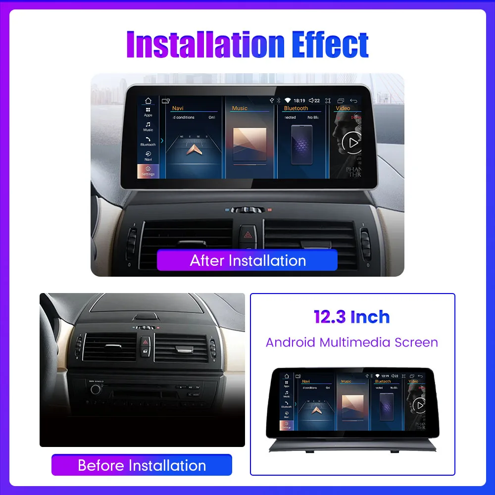 لسيارات BMW X3 E83 2006-2010 راديو السيارة الاندورويد نظام تحديد المواقع والملاحة الوسائط المتعددة مشغل فيديو الصوت ستيريو Carplay أندرويد السيارات 12.3 بوصة #1