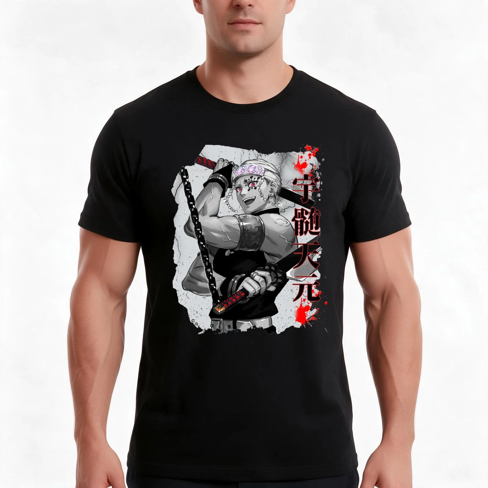 Uzui - The Sound Pillar T-Shirt Summer Casual Cotton Tee Oversized Streetwear Tops Vintage Graphic Print Unisex Men Women
