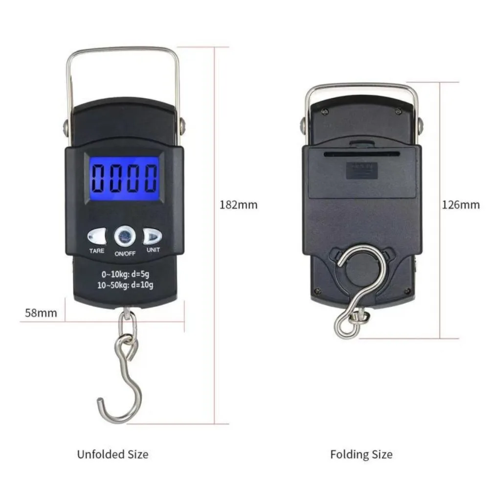 High-Precision Digital Electronic Scale With Measuring Tape Ruler LCD Digital Luggage Scale Portable 50KG