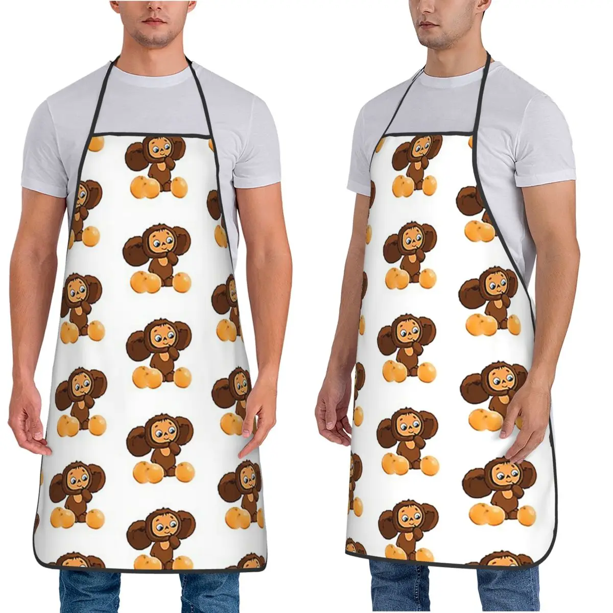 مريلة Cheburashka للطهاة والخبز والخبز بدون أكمام مريلة تنظيف المطبخ بينافور للنساء والرجال #4