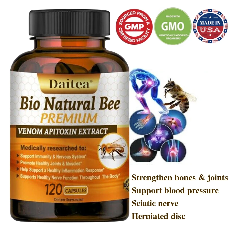 Premium Bee Venom Extract - Anti-Inflammatory Extract Joint & Bone Health Flexibility Sciatic Nerve Immunity Muscle Support