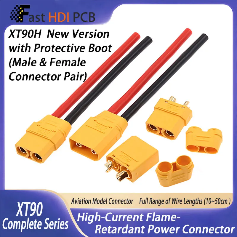XT90H コネクターセット（保護カバー付き）、30A 大電流ワイヤーハーネス、RCモデル、充電器、リチウム電池アプリケーション用