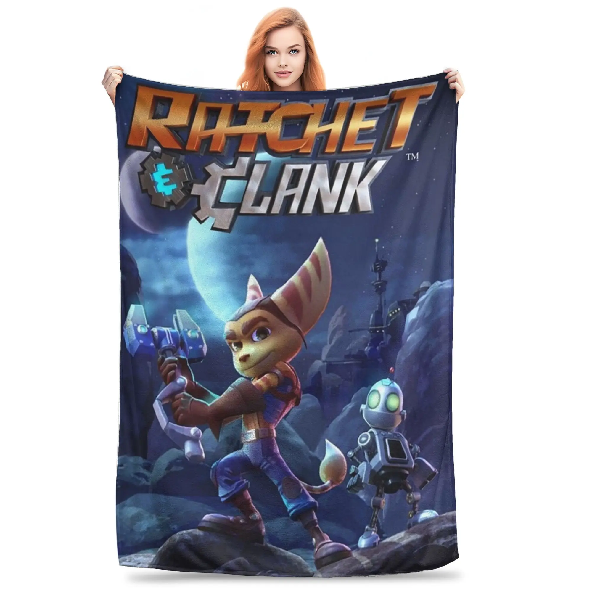 Ratchet and Clank Essential Collection Blankets Soft Warm Flannel Throw Blanket Plush for Bed Living room Picnic Travel Home