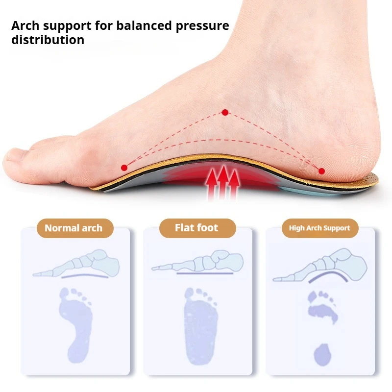 Flatfoot Orthopedic Insoles Arch Support Leather Insole Breathable Comfort Half Insoles 2Pcs/4Pcs