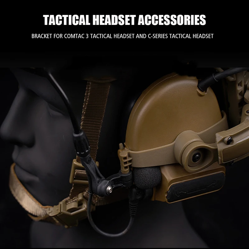 Soporte en riel para auriculares tácticos 360 °   Adaptador de soporte para auriculares serie TAC3/C, rotación para casco OPS Core ARC M-LOK