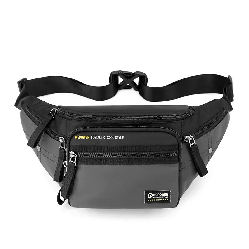 Men Waist Fanny Pack Belt Bag Waterproof Nylon Multi-purpose Sports Travel Hiking Climb Male Sling Chest Pack Bum Hip Bags