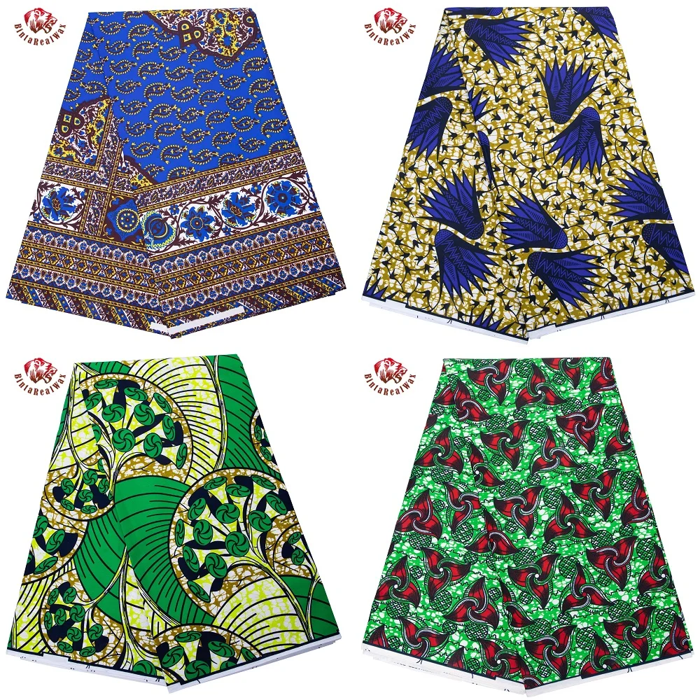

African Prints Fabric Real Wax Tissu Dress Sewing Material Toys Pagne By Yards Block Warps Patchwork DIY Fabric