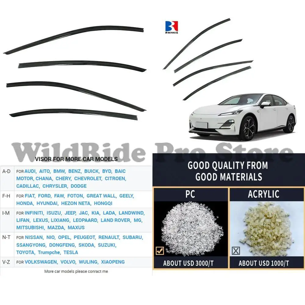 

1 set For OEM Side Window Deflectors Vent Visors for DEEPAL SL03 2022-2024 Car Window Visor Vent Shade Wind Deflector Sun Rain G