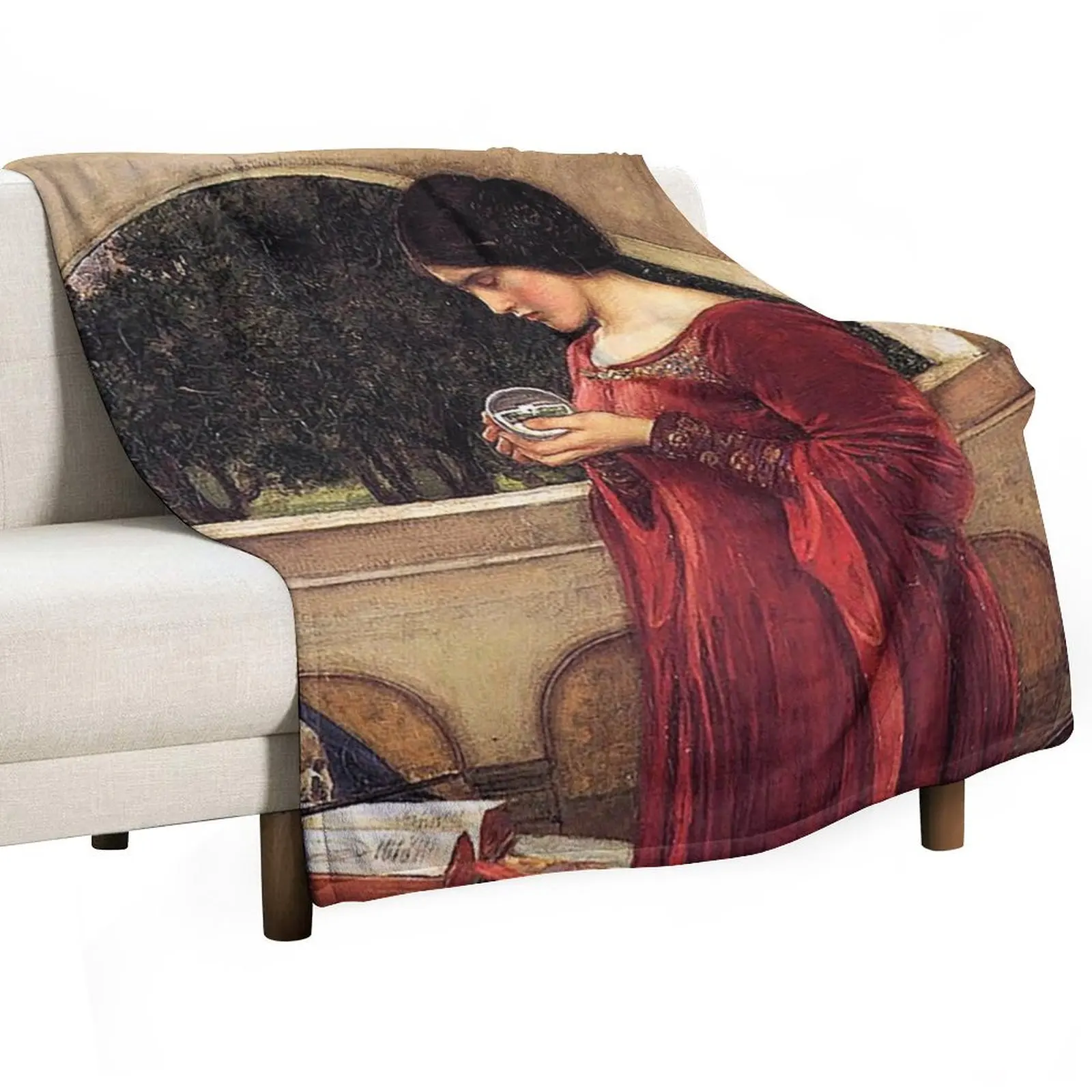 HD. The Crystal Ball ,by John William Waterhouse Throw Blanket christmas gifts Single Shaggy Plaid Blankets