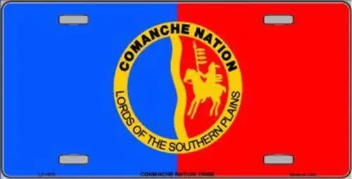 Comanche Flag License Plate Metal Tin Sign Picture Plaque for Art for Wall Decor