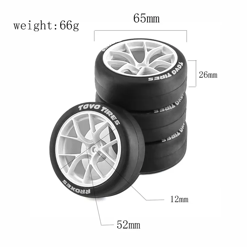 4pcs Unlimited Drift Car Remote Control Pull Rally Tire and Wheel Hub for 1/10 RC Car HSP Wltoys 144001 124018 124019 124017 view 3