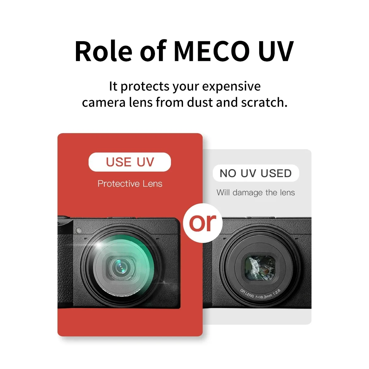 Mecoright UV Filter Multi-Coat Adhesive Protective Lens For Ricoh GR GR2 GR3 GR3X GR II GR IIIX gr iiix camera view 3