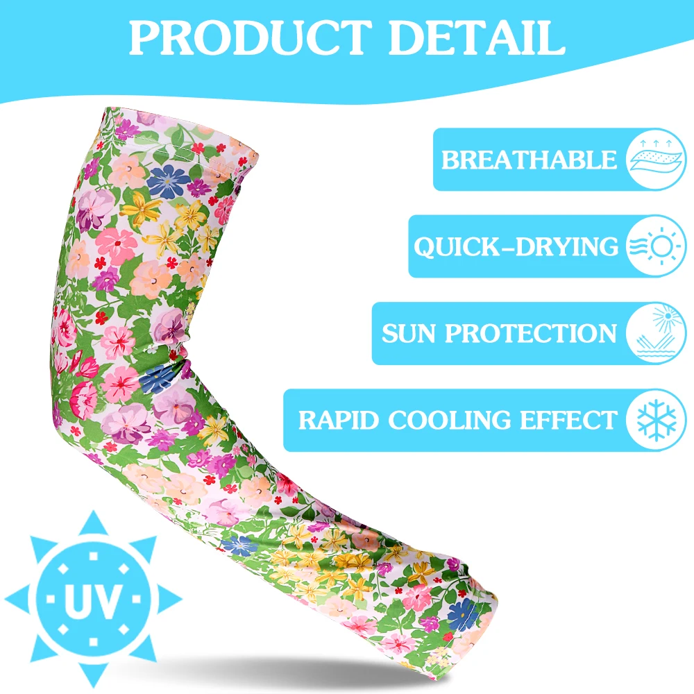 Butterfly and Flowers Gardening Arm Sleeves for Farm Sun Protection Summer UV protection Arm Sleeves to Cover Arms for Garden