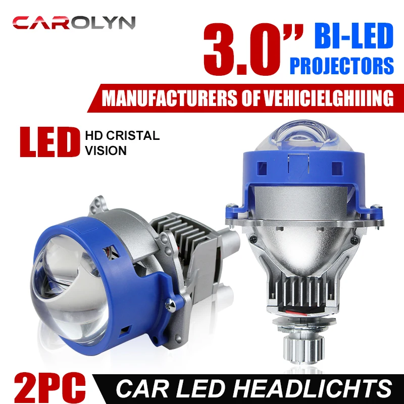 

Carolyn 2pcs CANBUS P70 Led Laser Projector Lens Bi Led Projector Headlight Non-destructive Installation Projector Lens for Car