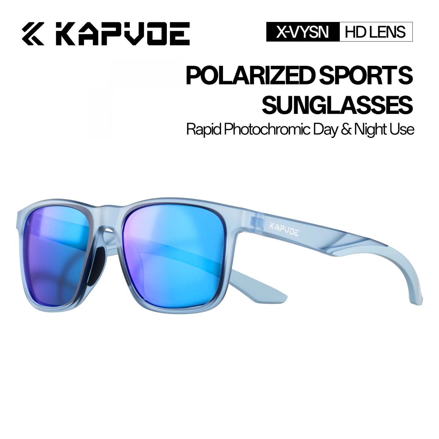 Kapvoe Polarisierte Sonnenbrille für Herren, leichter Rahmen, blendfrei, Fahren, Angeln, Golf, draußen, photochrome Brille, Laufen, Damen