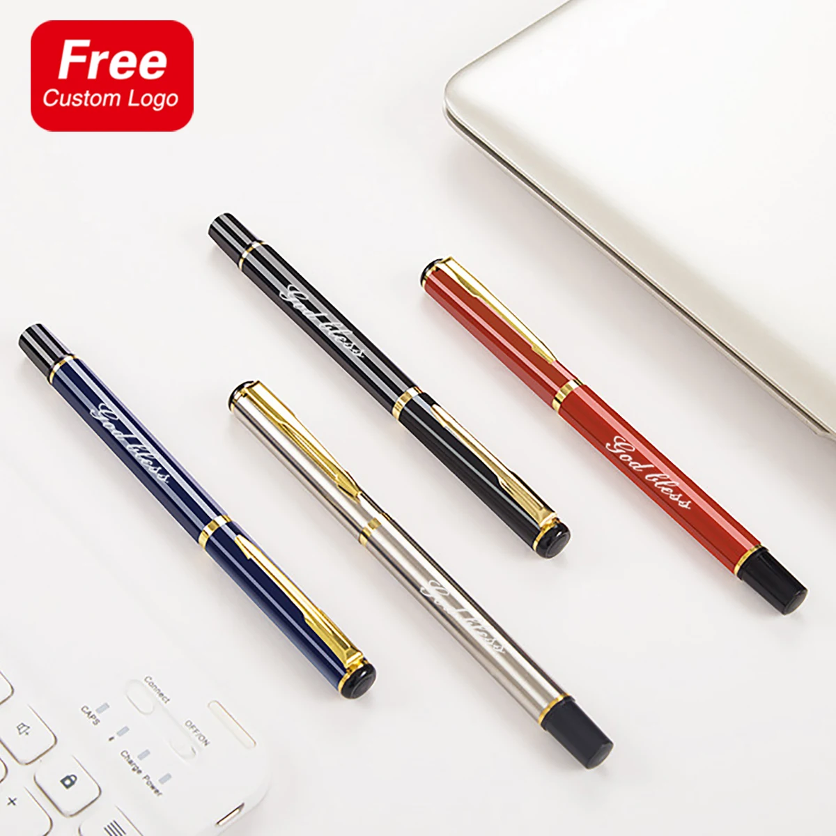 

5Pcs Luxury Business Signature Pen Logo Customized Metal Ballpoint Pens 0.5MM Writing School Rollerball Pen Engraved Stationery