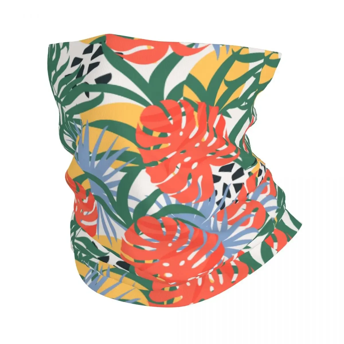 Hawaii Style Leaf Bandana Neck Gaiter Printed Balaclavas Mask Scarf Warm Cycling Running Unisex Adult Winter