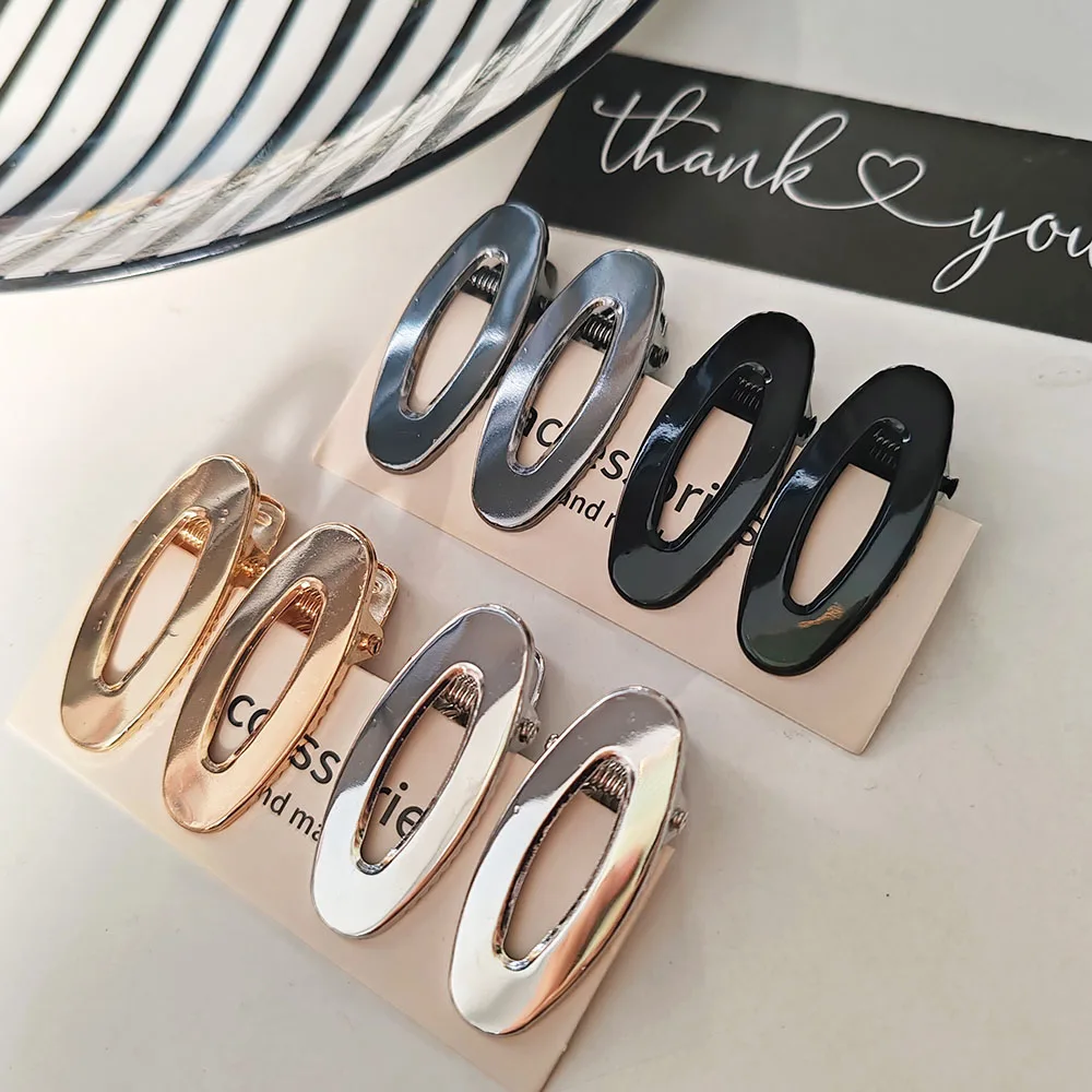 4 قطع من مشابك الشعر الجانبية على شكل دبوس الشعر المصنوعة من سبائك الذهب والفضة الأوروبية والأمريكية للفتيات والنساء وإكسسوارات الشعر الكورية للحفلات #2