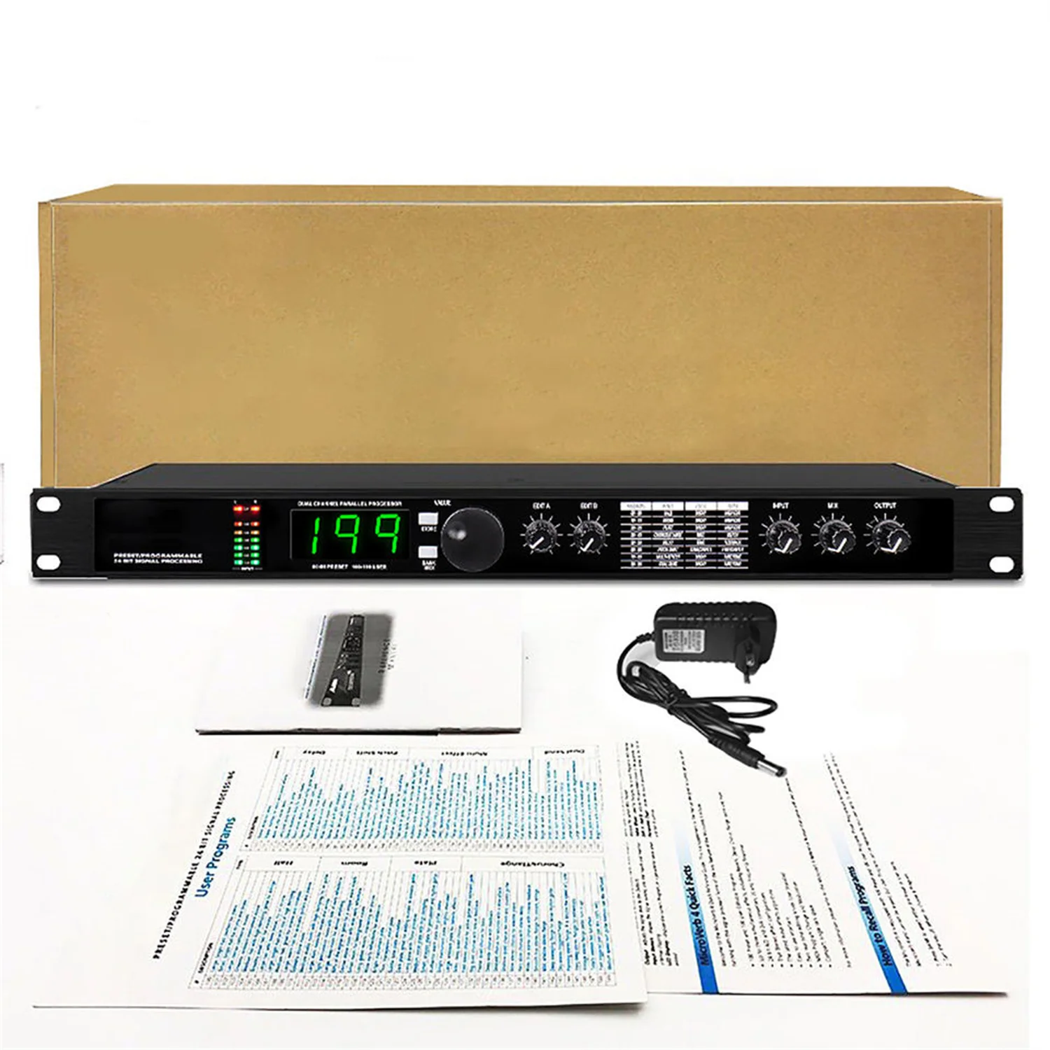 Procesador DSP de reverberación Digital profesional, GAX-4II, ecualizador de Audio, micrófono vocal, multiefecto