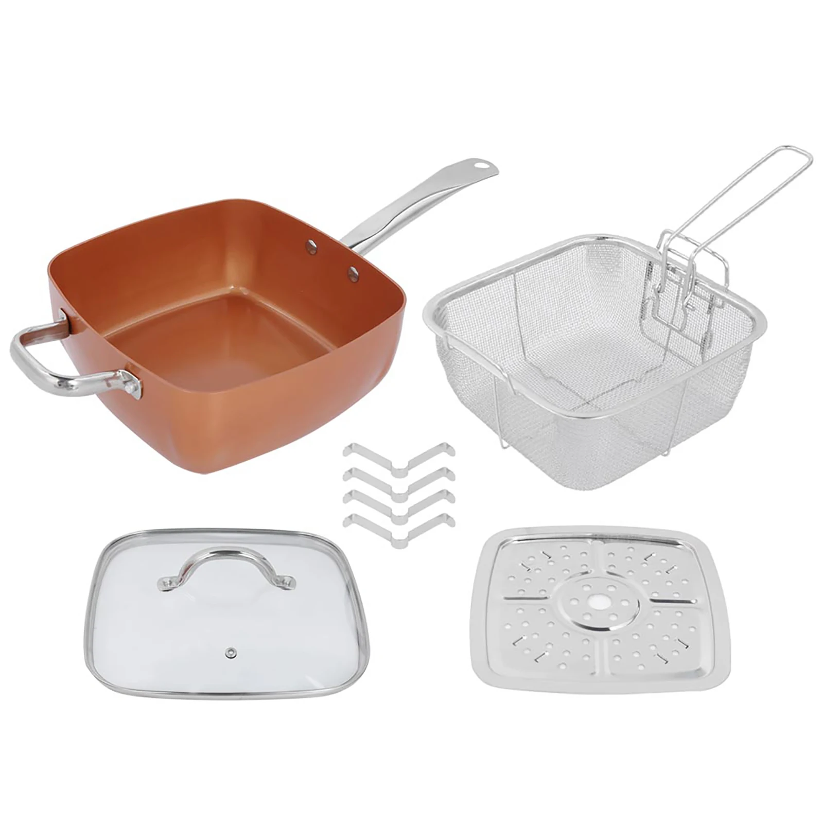 Pan Kitchen Stew Pot Non‑Stick Multifunction /Set for Making Soup Frying Meat Kitchen Supplies with Foldable Filter