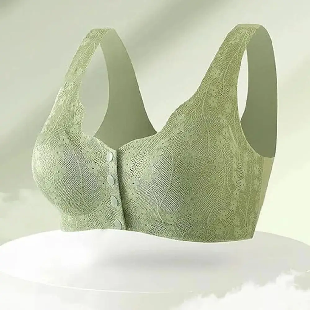 Without Steel Ring Sexy Lace Underwear Thin Comfortable Bras for Older Women Floral Printed Widened Shoulder Straps Tank Top Bra