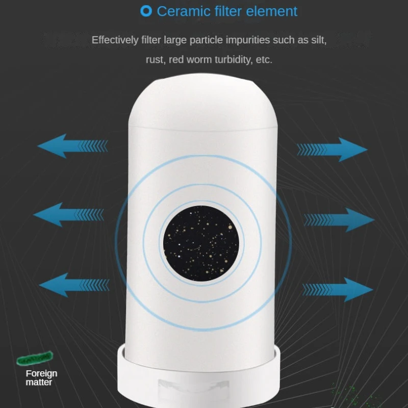 Filtre de robinet supporter ficateur d'eau potable, acier inoxydable, céramique, charbon actif, cartouche KDF, cuisine, 7 couches, 0,1 μm