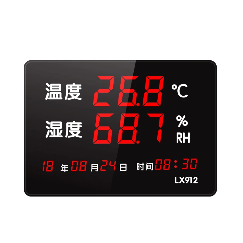 

Thermohygrometer Industrial high-precision household indoor time display instrument Large screen warehouse electronic