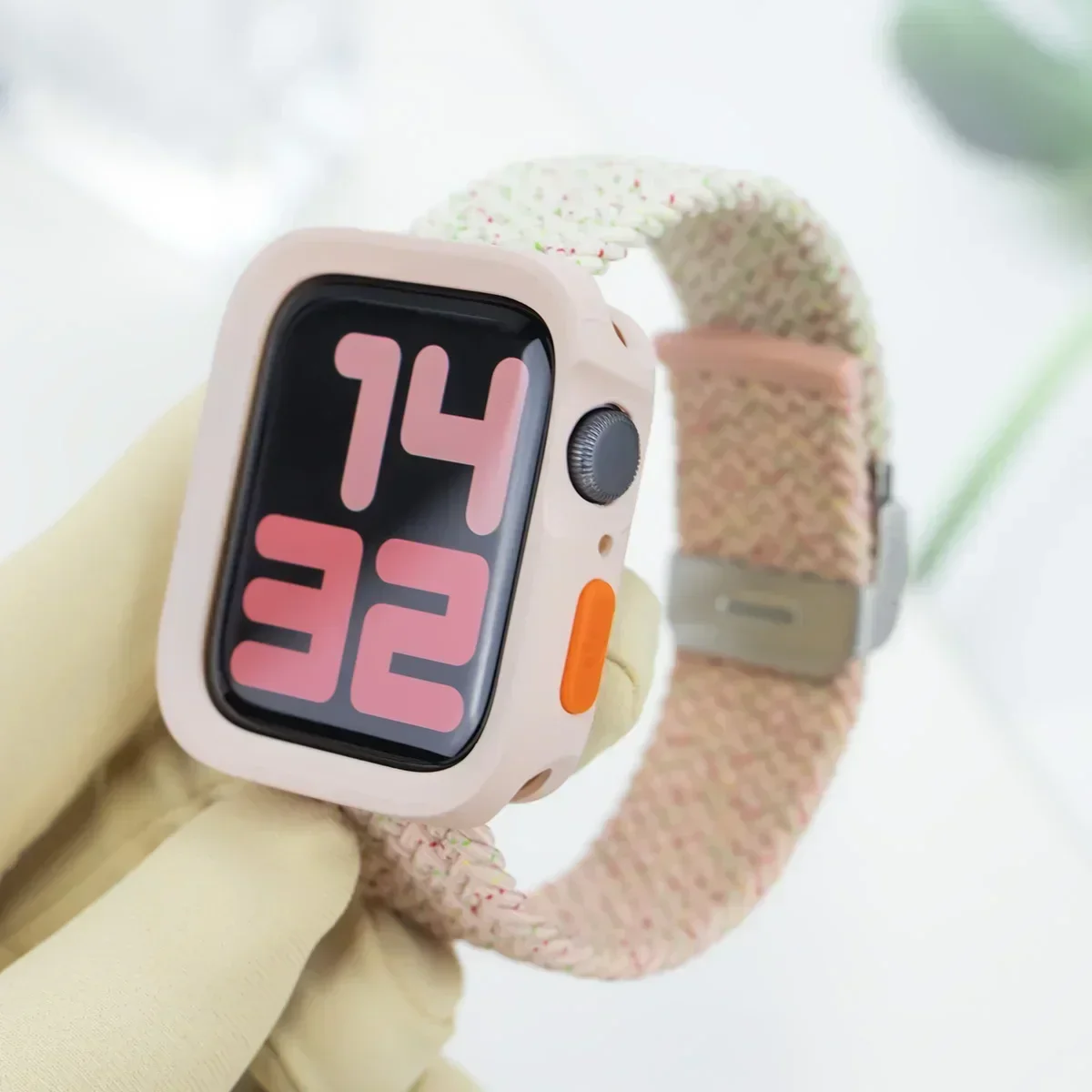 Case+Strap For Apple Watch Series 9 8 7 45mm 41mm Band SE 6 5 4 44mm 40mm Candy Silicone+Nylon correa Strap iwatch Ultra 2 49mm