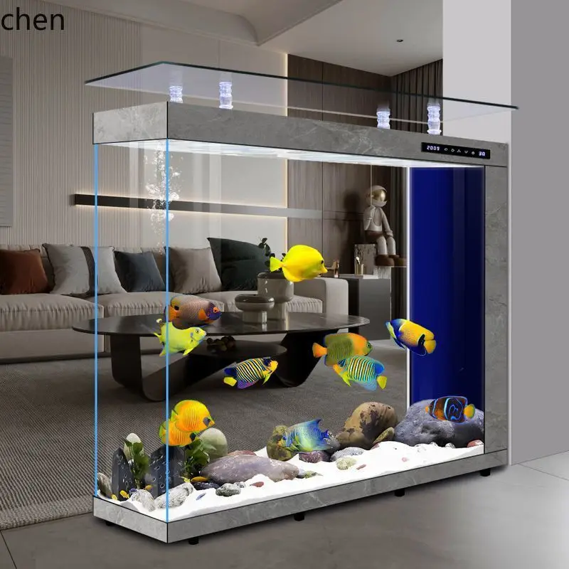Ultra-clear Glass Screen Partition Fully Automatic No-water Change Eco-cycling Fish Tank Medium and Large Aquarium