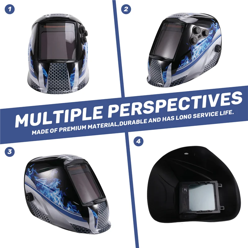 ABRM-casco de soldadura, máscara de soldador de visión grande, lente de Color verdadero para soldadura por arco, máscara de soldadura de corte, oscurecimiento automático de potencia