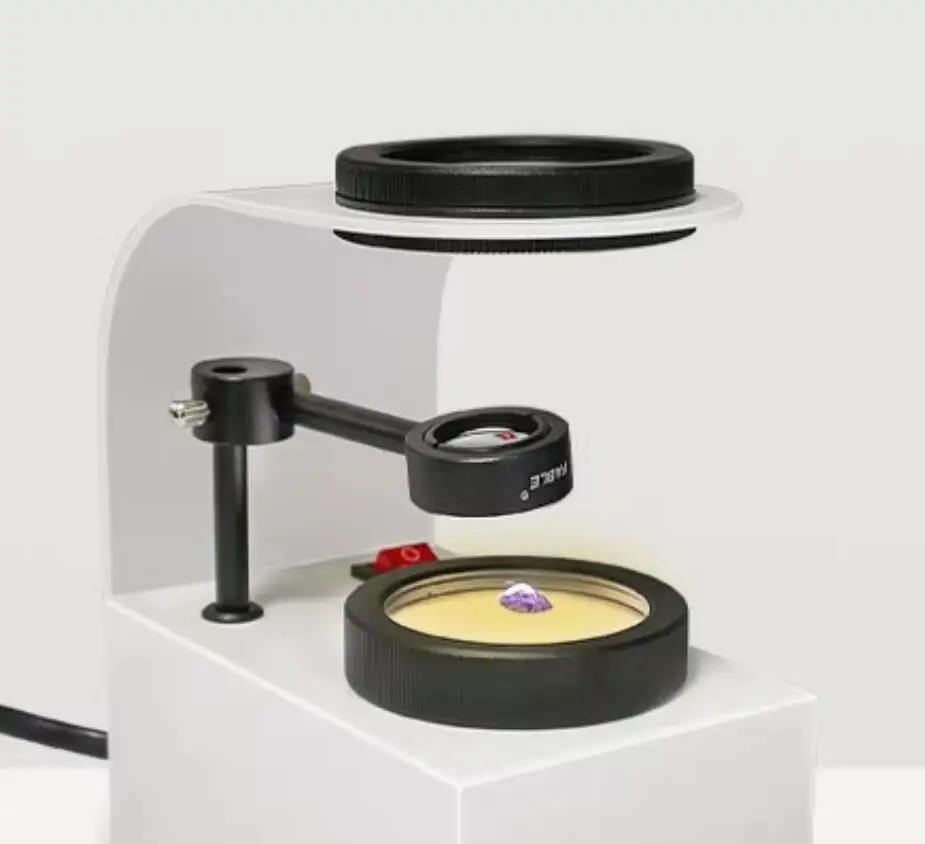 Professional Polariscope for Gemstones Crystals - Cold Light Source Refract Analyzer Mineral ID Tool with Polarized Loupe Light