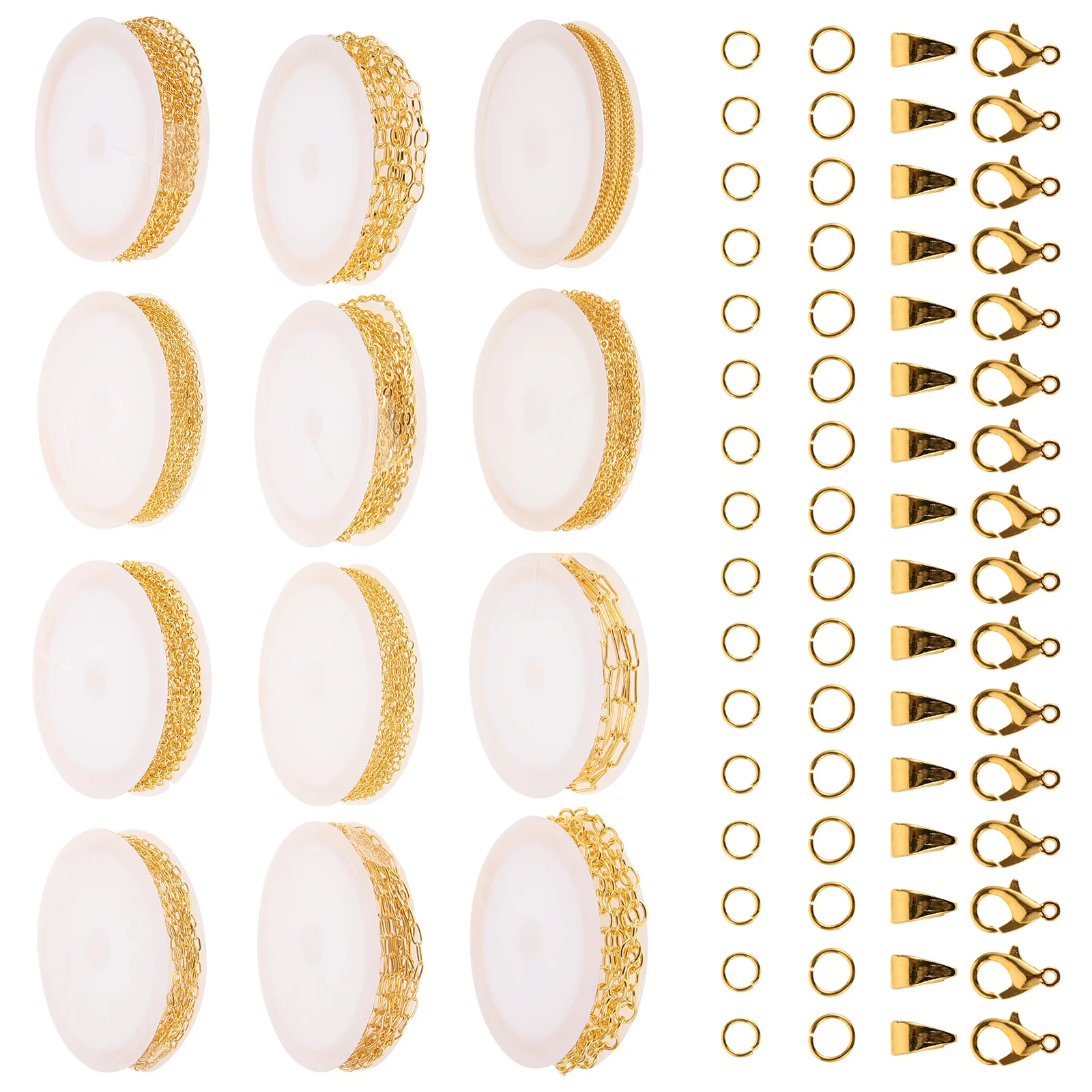 

1 Set Gold Necklace Set Jewelry Kit For Diy Crafting Extender Chains Lobster Buckles Necklace Making Chain Jewelry Chain Roll