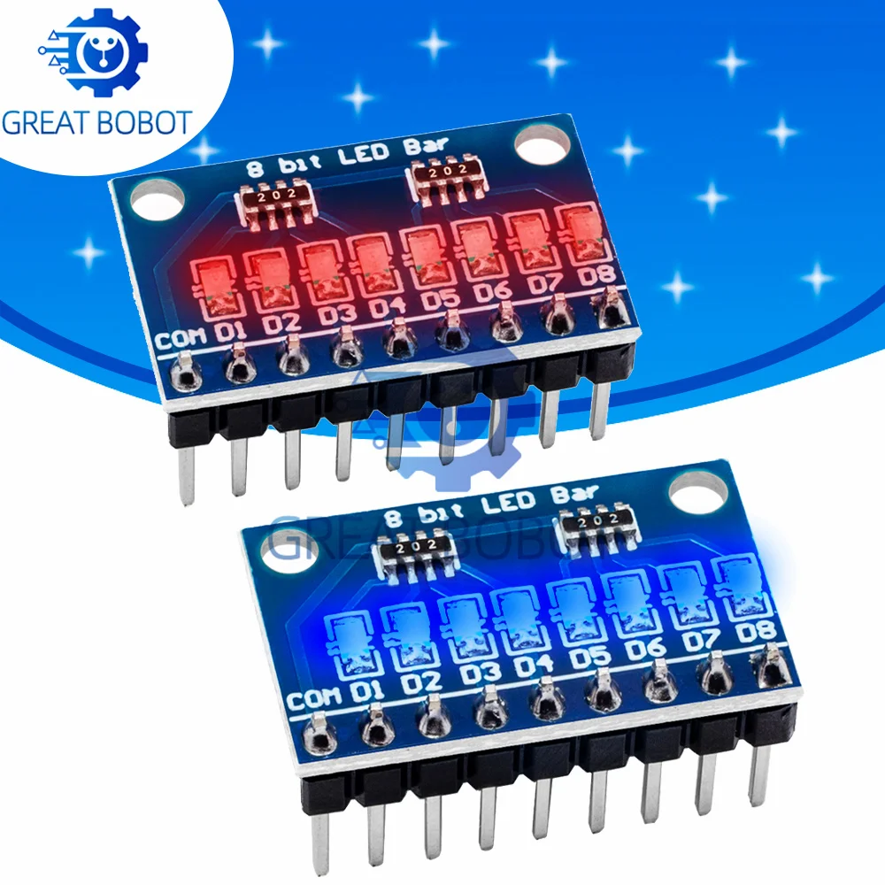 BS 3-24V 8 Bit Blue/Red Common anode/cathode LED indicator Module Breadboard kit Board for MCU ARM 3d printer for UNO MEGA2560