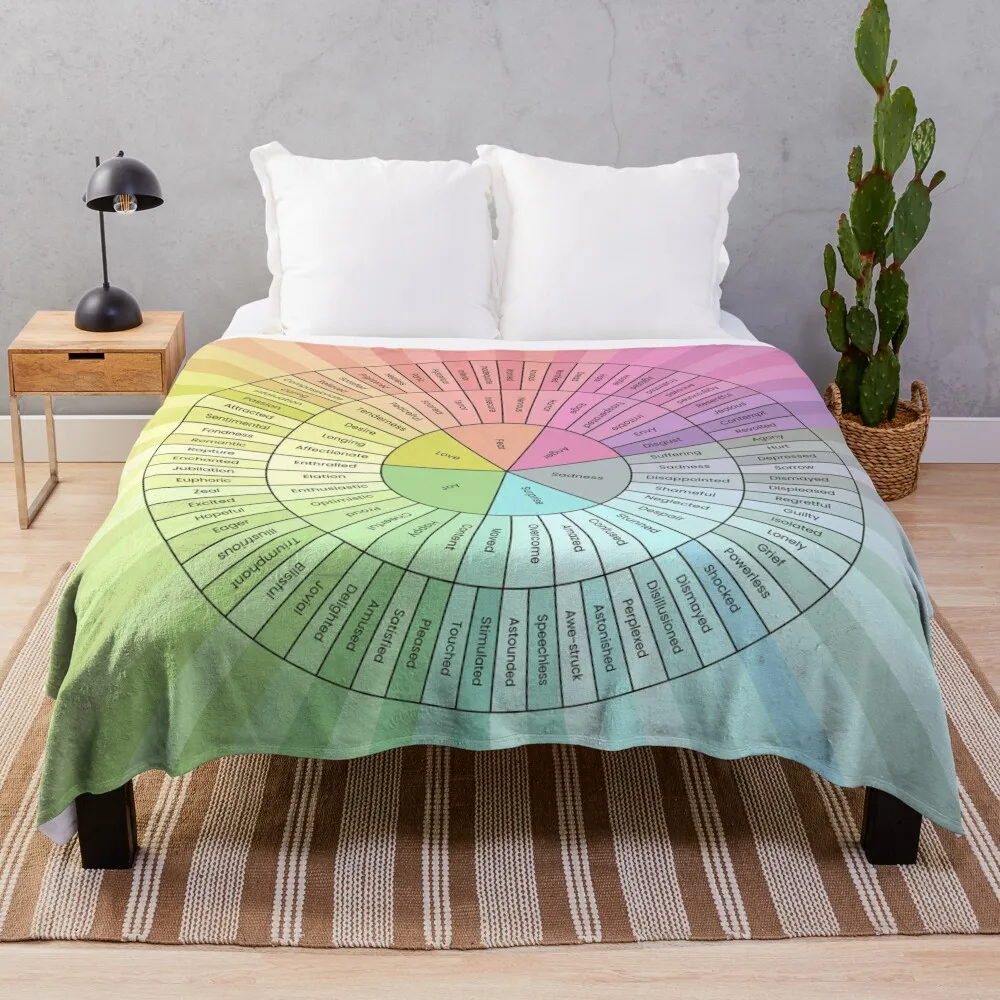 

Emotion Wheel Chart Throw Blanket Fluffys Large Sleeping Bag Decorative Throw Blankets