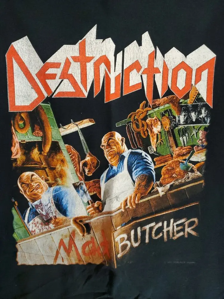 Vintage Destruction Mad Butcher T-Shirt 2001 Kreator Sodom Sadus Slayer Size M