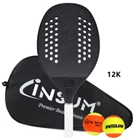 3K/12K/KE Beach Tennis Racket Shiny/Matte Carbon Fiber Grit Surface & EVA Memory Foam Core for Outdoor Sports Accessories